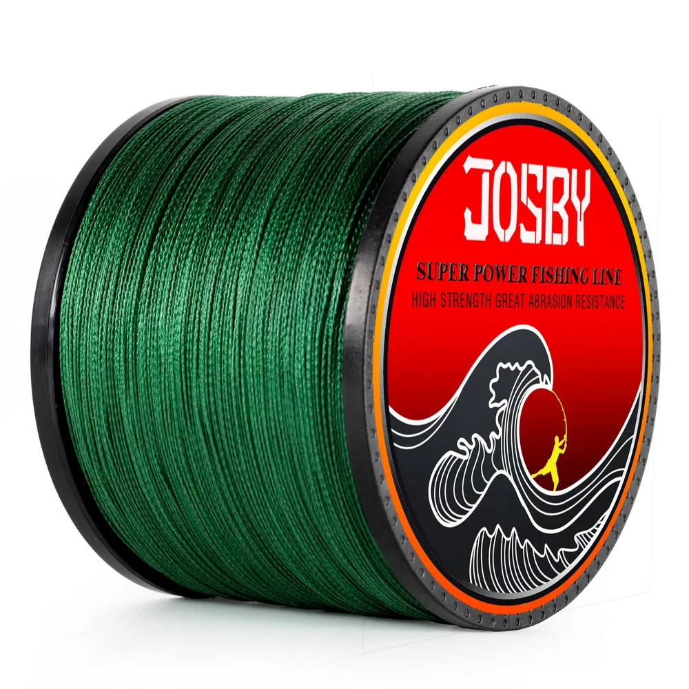 JOSBY-línea de Pesca trenzada de 4 hebras, 1000M, PE, para agua salada, cable para peces, superfuerte, Color Naranja y Multicolor - imagen 4