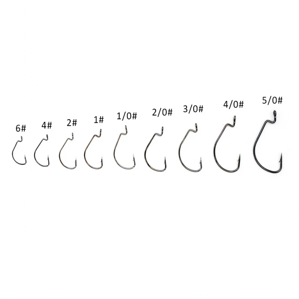 Anzuelos de Pesca de acero de alto carbono, Anzuelos de compensación, Anzuelos de Pesca, aparejos de Pesca 5/0 #-6, 50 unids/caja - imagen 5