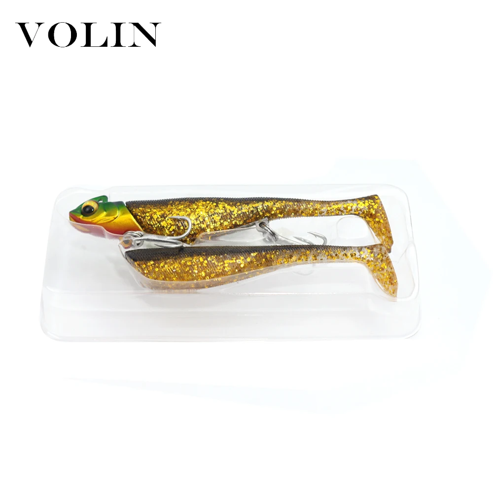 Volin-señuelo de pesca suave con cabeza de plomo, cebo de silicona, anzuelo Offset, Jigging para Lucio, 90mm, 19,5g, 1 unidad - imagen 3