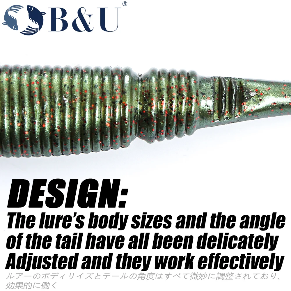 B & U-señuelo de pesca de 50mm, 70mm, 85mm, 100mm, 130mm, cebos blandos, Wobbler, lubina, Lucio, pesca Artificial, aparejos de señuelo suave - imagen 4
