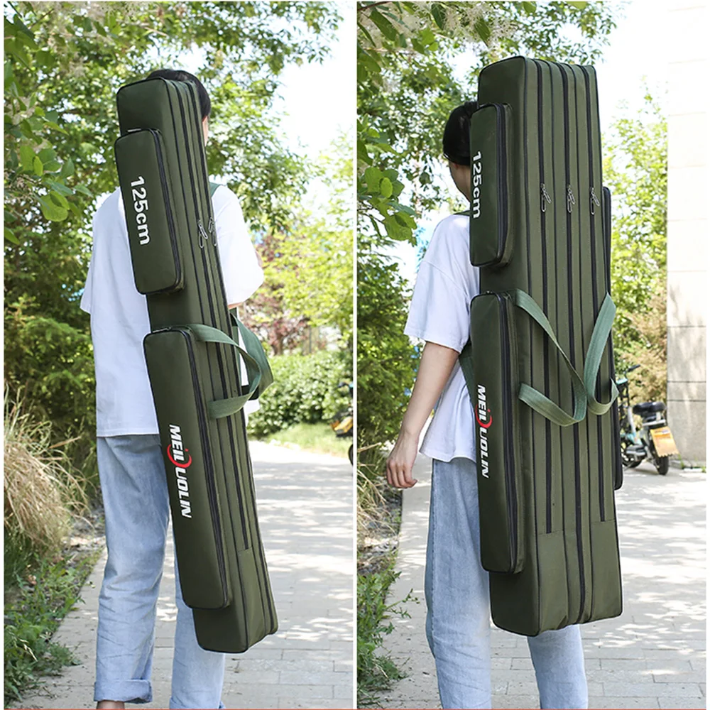 Bolsa impermeable para caña de pescar, bolsa de tela Oxford gruesa de 2/3 capas, gran capacidad, resistente al desgaste, aparejos de pesca, X548G - imagen 4