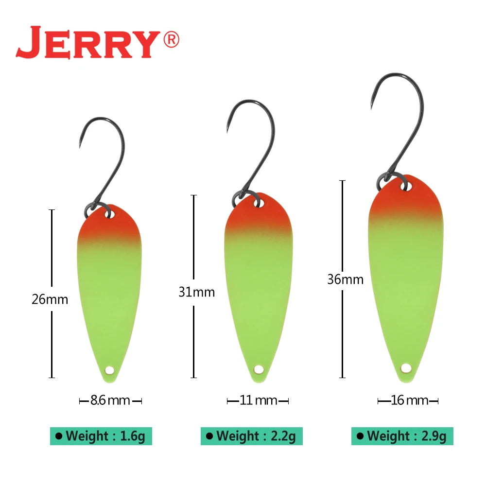 Jerry ARIES Cucharas de trucha ligeras Área Colores UV Pesca giratoria Brillos Adornos Señuelos Spinner Bait - imagen 4