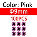100pcs 9mm Pink