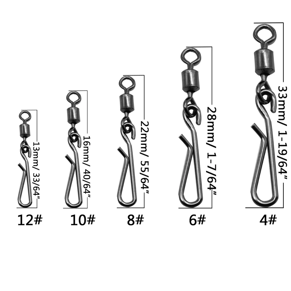Conector giratorio de pesca, Pin de enclavamiento, rodamiento giratorio de pesca a presión para señuelo de anzuelo, accesorios de pesca de carpa, herramienta de pesca - imagen 3