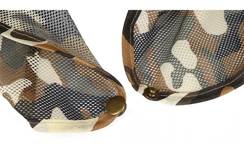 Tela de malla de camuflaje con cierres de botones