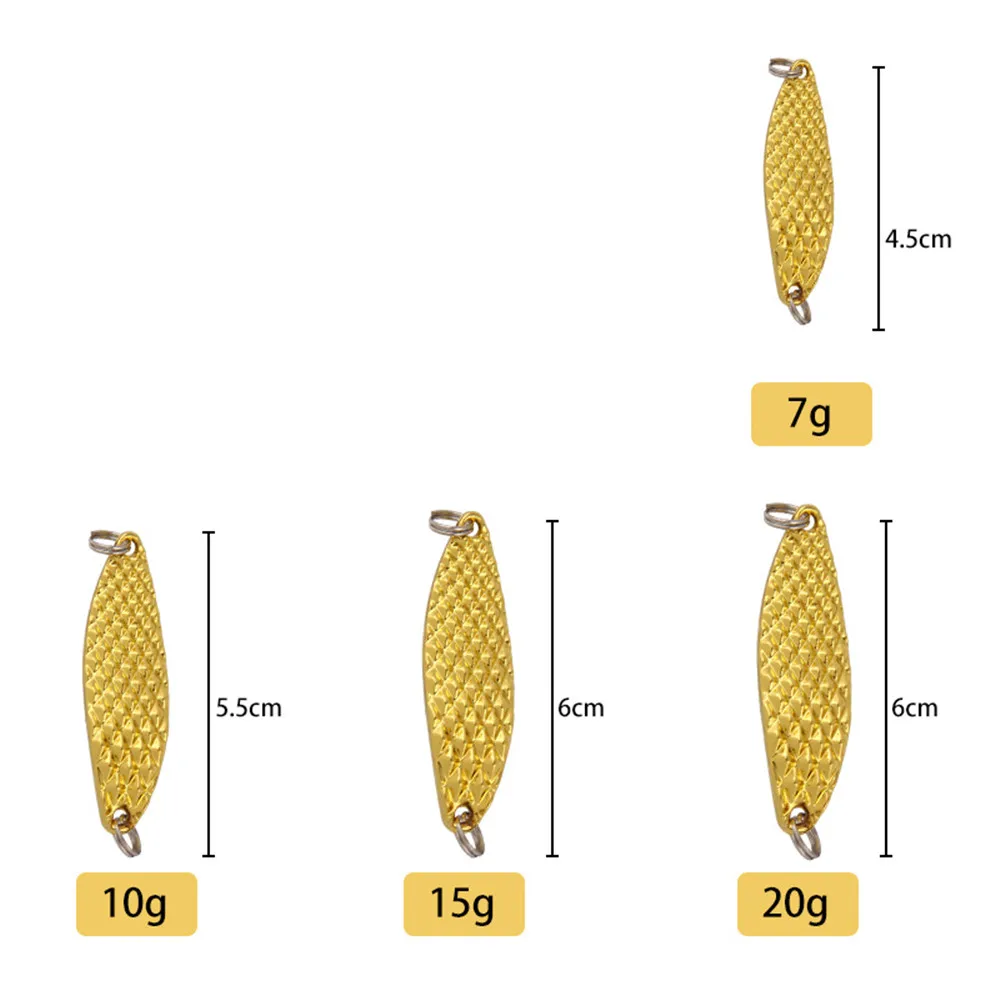 Señuelos giratorios de Metal para pesca de carpas, anzuelos triples de plumas, cebo Artificial Wobblers de 7g 10g 15g 20g, 1 pieza - imagen 2