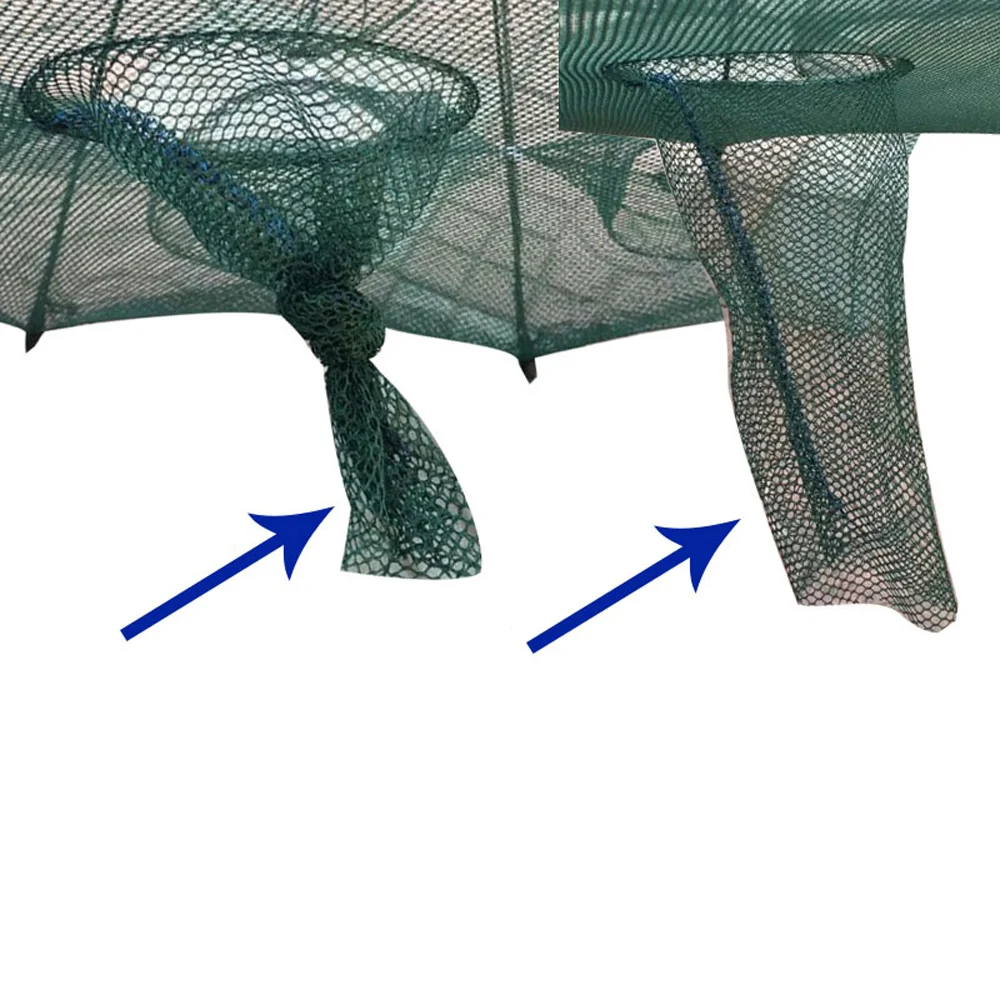 Red de pesca manual automática de alta resistencia, 4-28 agujeros, jaula para camarones, redes fundidas, red de pesca de cangrejo plegable al aire libre - imagen 5