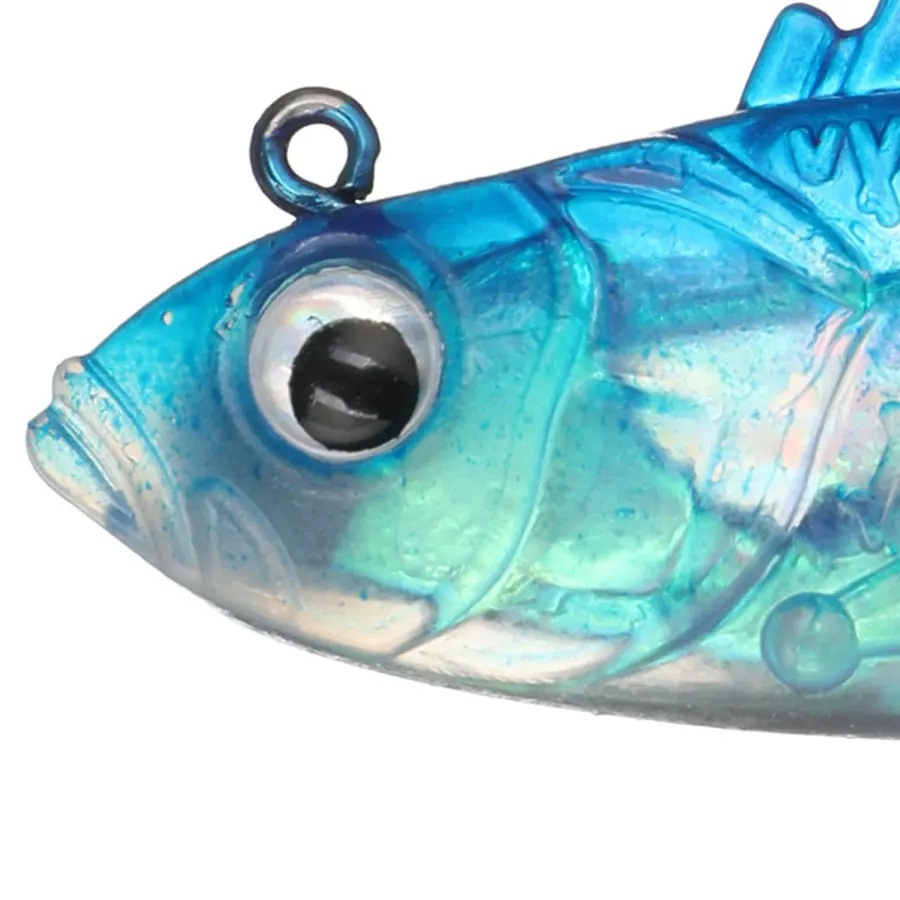 Wobbler de cola de señuelo suave con anzuelo de plantilla, cebo de lubina artificial de sílice con anzuelo triple para pesca de lubina, carpa, 8g, 16g - imagen 5