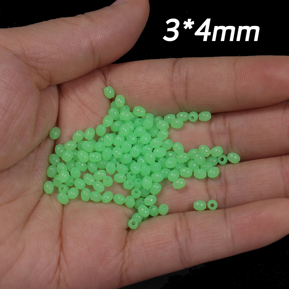 Elllv-Cuentas de pesca de forma ovalada, bolas duras luminosas, aparejos terminales de aparejo, 3x4mm, 5x8mm, 7x10mm, 1000 unidades - imagen 4