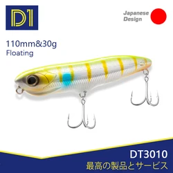D1-señuelo duro flotante para pesca, anzuelo ruidoso bantam de 110mm/19,2g, superficie superior, serpiente, lubina, 2020