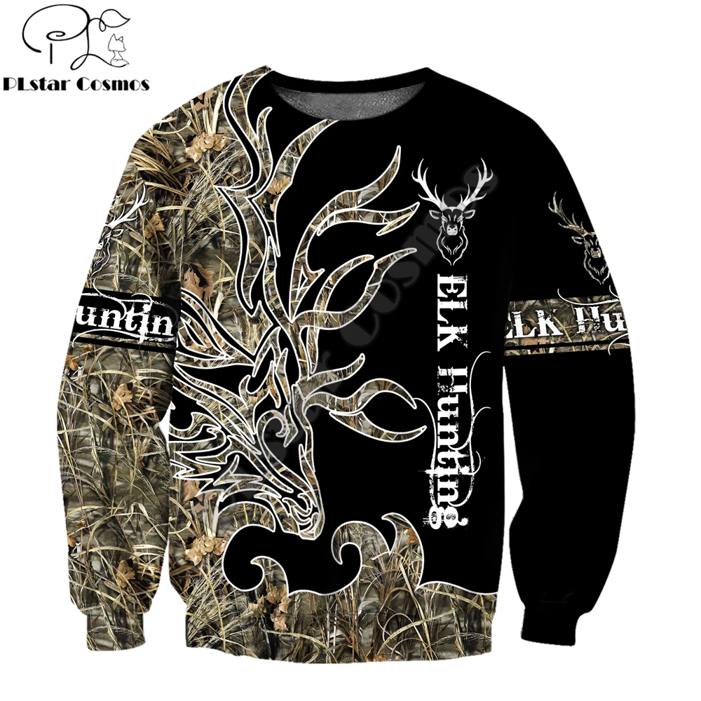 Novedad de marca, sudaderas con capucha con estampado 3D de tatuaje de caza de ciervos para hombre, Sudadera con capucha, ropa de calle Unisex, jersey, chándales informales KJ0170 - imagen 2