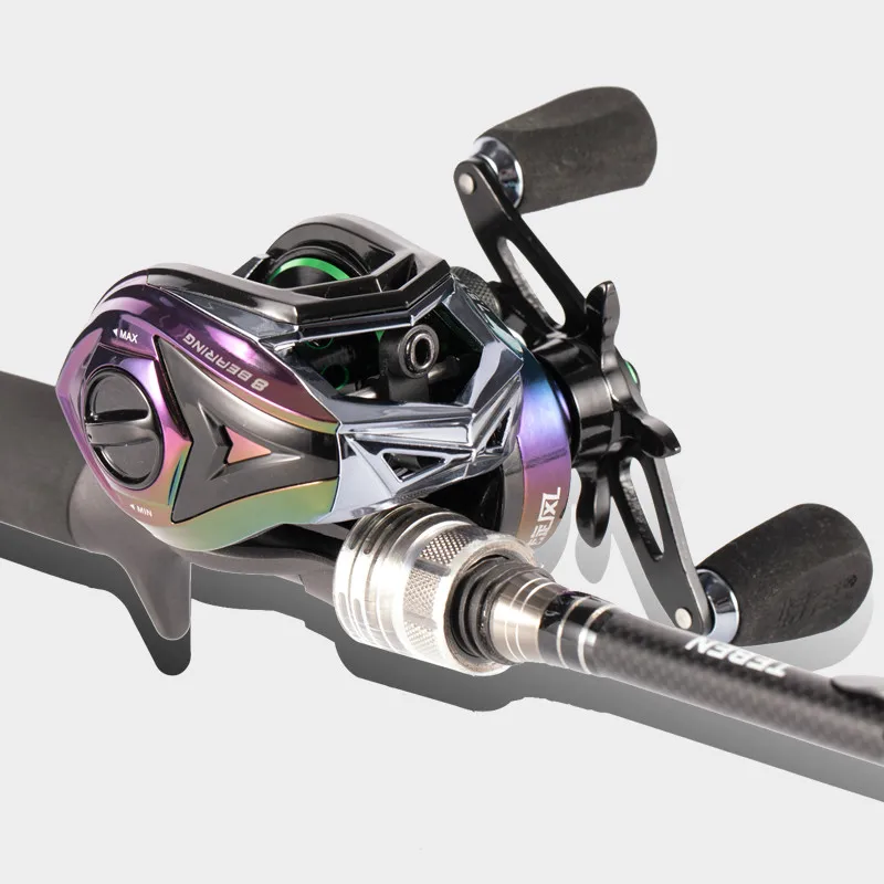 Carrete De Pesca Baitcast Rock, 7,5: 1, ruedas De Metal, buque De Pesca para peces negros, 8BB, 7KG, Carrete De arrastre máximo - imagen 3