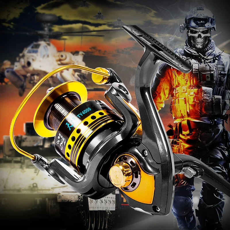 Carrete giratorio 5,0: 1 4,6: 1 11BB, rodamientos de bolas, rueda de mano fresca/salada, sistema de freno magnético, arrastre, buque Angeln 1000s-6000s - imagen 5