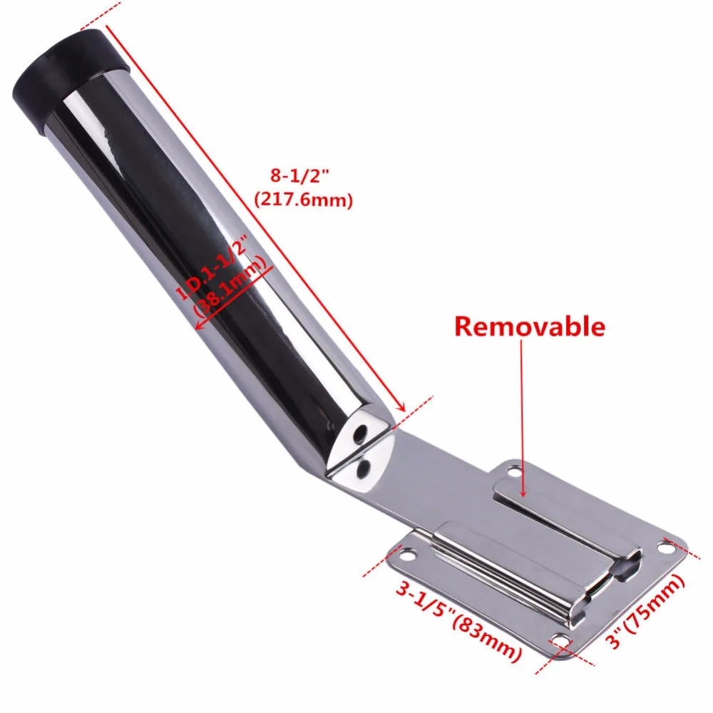 Soporte de caña de pescar de montaje deslizante extraíble de acero inoxidable marino, accesorios para barcos - imagen 2