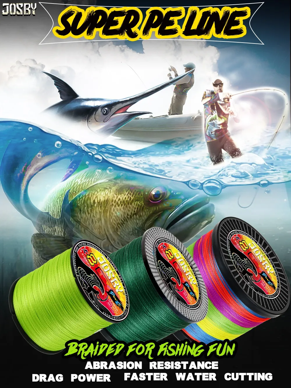 Línea de pesca trenzada de Super PE Línea para una experiencia de pesca divertida y eficiente