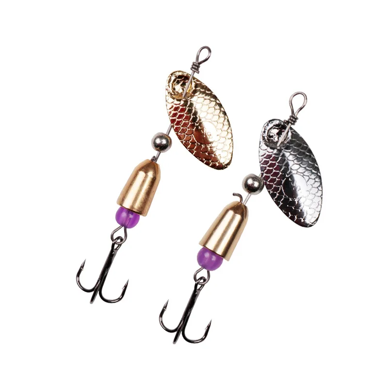 Cebos de pesca giratorios de metal, anzuelos duros de lubina con anzuelo triple de alta calidad, 3,5g/5,5g, 1 unidad