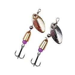 Cebos de pesca giratorios de metal, anzuelos duros de lubina con anzuelo triple de alta calidad, 3,5g/5,5g, 1 unidad