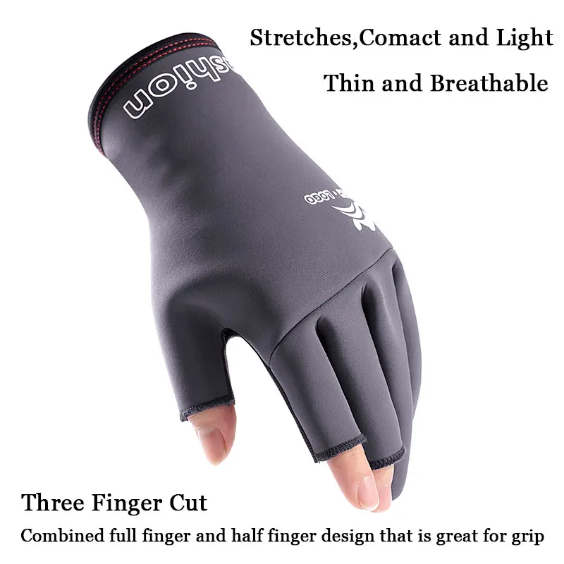 Guantes de neopreno antideslizantes para pesca con mosca, guantes antideslizantes de 3 dedos para fotografía, motociclismo, tiro, ciclismo y senderismo - imagen 4