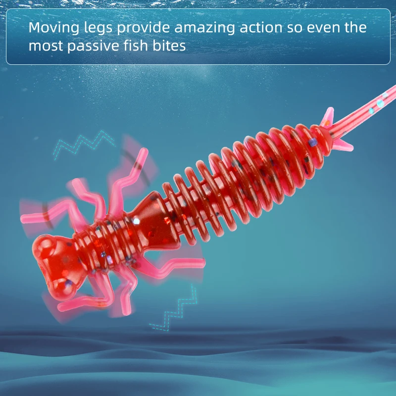 MEREDITH-SEÑUELOS blandos para pesca, cebo de Larva realista, 1,7g, 62mm, gusano, trucha, Jigging, 8 unids/lote - imagen 2