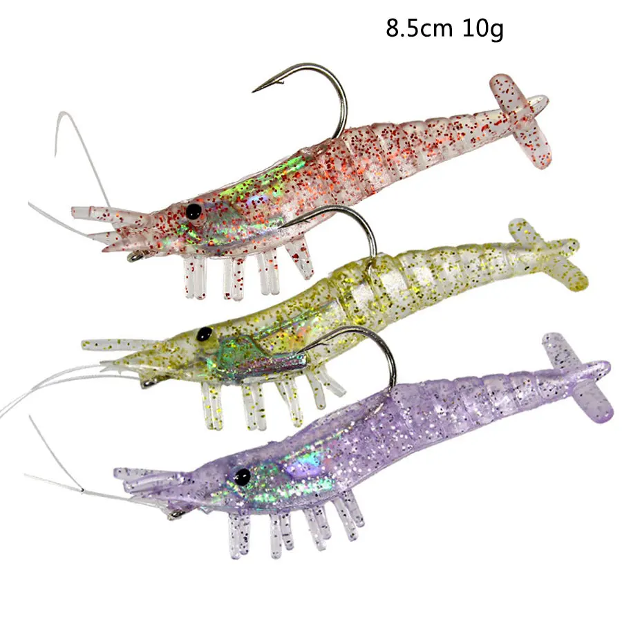 JYJ 5cm 7cm 9cm todo tipo de tamaños plástico de silicona suave pesca camarones señuelo de gambas cebo para wobblers pesca isca - imagen 4