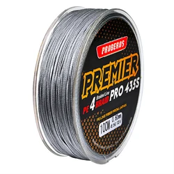 Hilo de pesca trenzado de PE, hilo de 4 hebras, 10, 50, 100 libras, hilo de araña para peces, carpa australiana, 100m, color gris