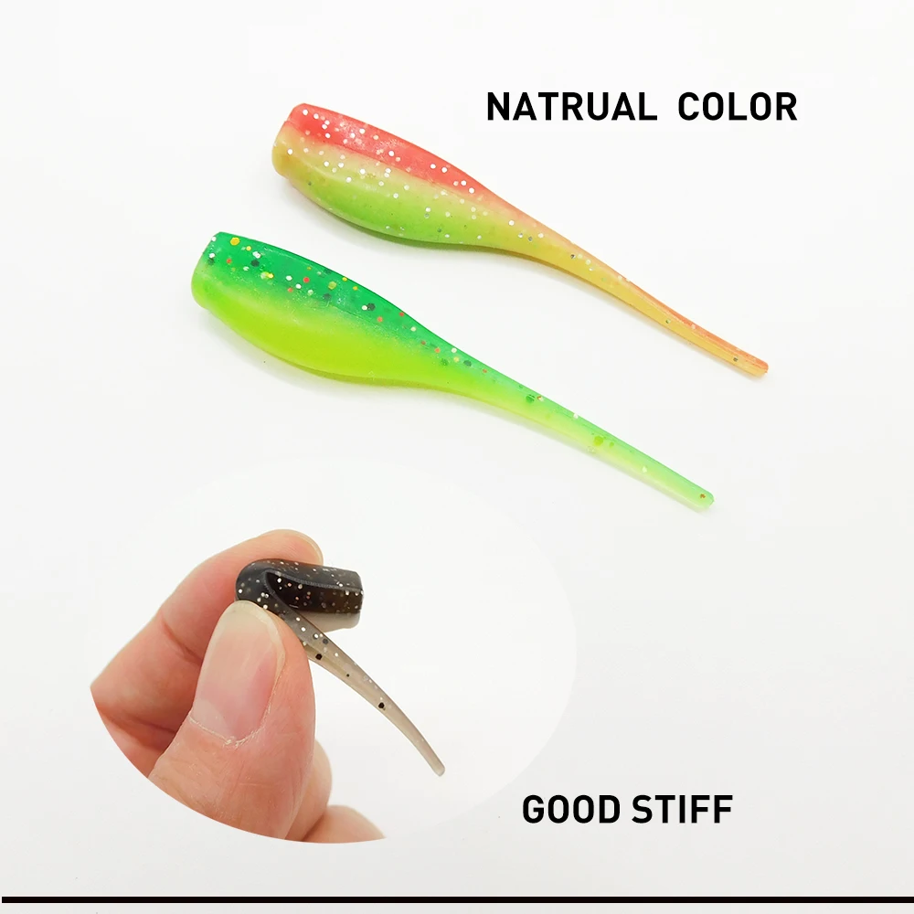 KESFISHING-Cebo Artificial suave para perca, Lucio, trucha, doble color, añadir sal, 2" - imagen 3