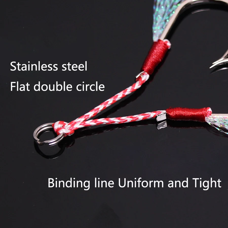 Señuelo de pesca de acero inoxidable, anzuelo de pesca con púas dobles/circulares/de mar y Océano, anzuelo de pesca lento - imagen 5