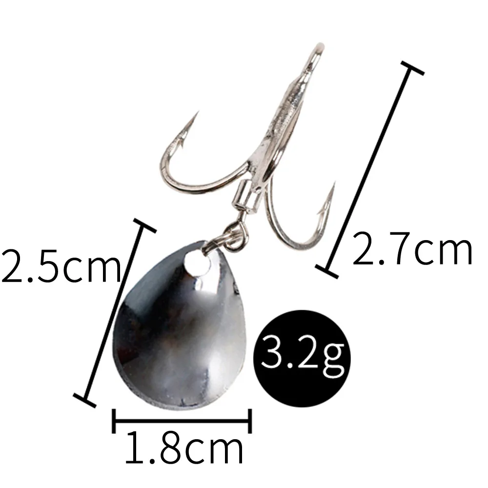 MAGBLUE-gancho triple de pesca de acero de alto carbono, vibración reforzada, lentejuelas rotativas, lengüeta, aparejos de agua dulce de mar, 1-4 piezas por lote