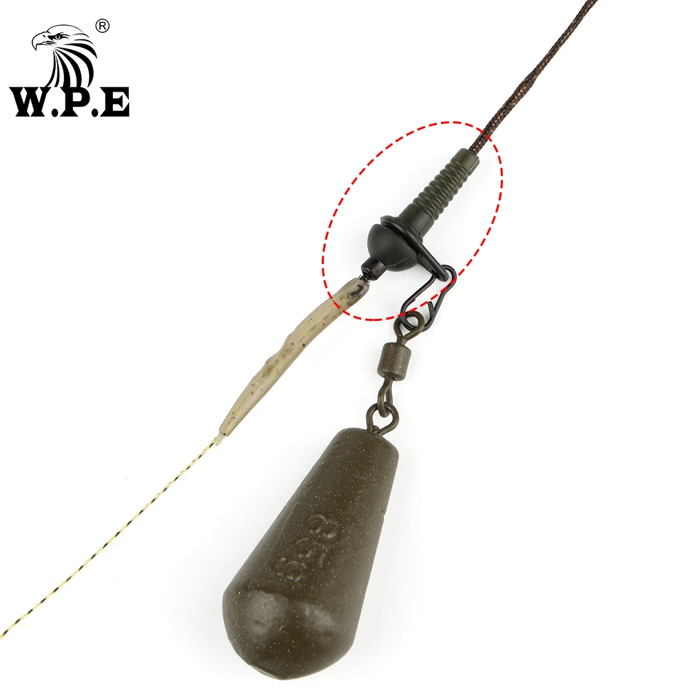 W.P.E-accesorios de Pesca de carpa, 10 piezas, amortiguación semifijada y anillo, Terminal de goma de seguridad, aparejos de Pesca de carpa, anillo de aparejo Chod - imagen 3