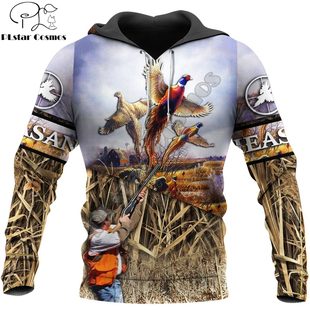 Sudadera con capucha con estampado 3D de caza de faisán, sudadera Huntaholic para hombre, ropa de calle Unisex, jersey con cremallera, chaqueta informal, chándales KJ0244
