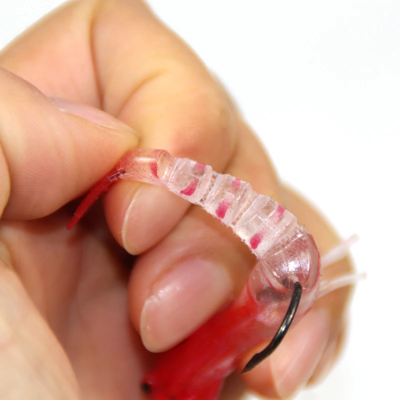 Señuelos de Camarón con cabeza de plomo, cebos blandos de mar para pesca, cebo Artificial de silicona, Swimbait, 5 uds. - imagen 5