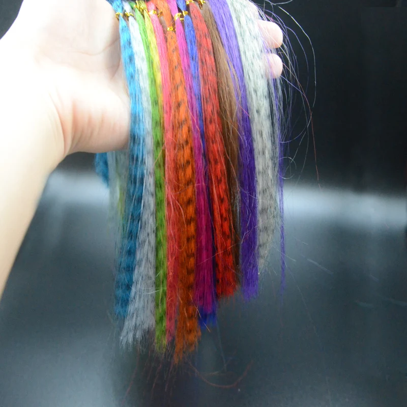 Materiales de fibra de pececillos para atado de moscas, serpentinas de pelo de rayas lisas ultrafinas, trucha de trucha, color negro, surtidos, 12 colores - imagen 3