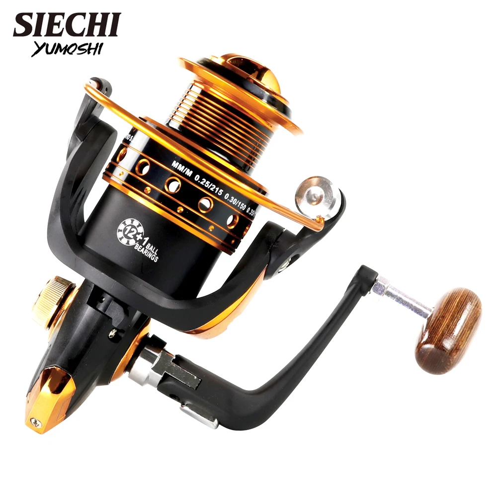 YUMOSHI-carrete de pesca giratorio de Metal serie 500-9000, 12 + 1BB 5,5: 1/5, 2:1, para agua salada, en roca - imagen 2