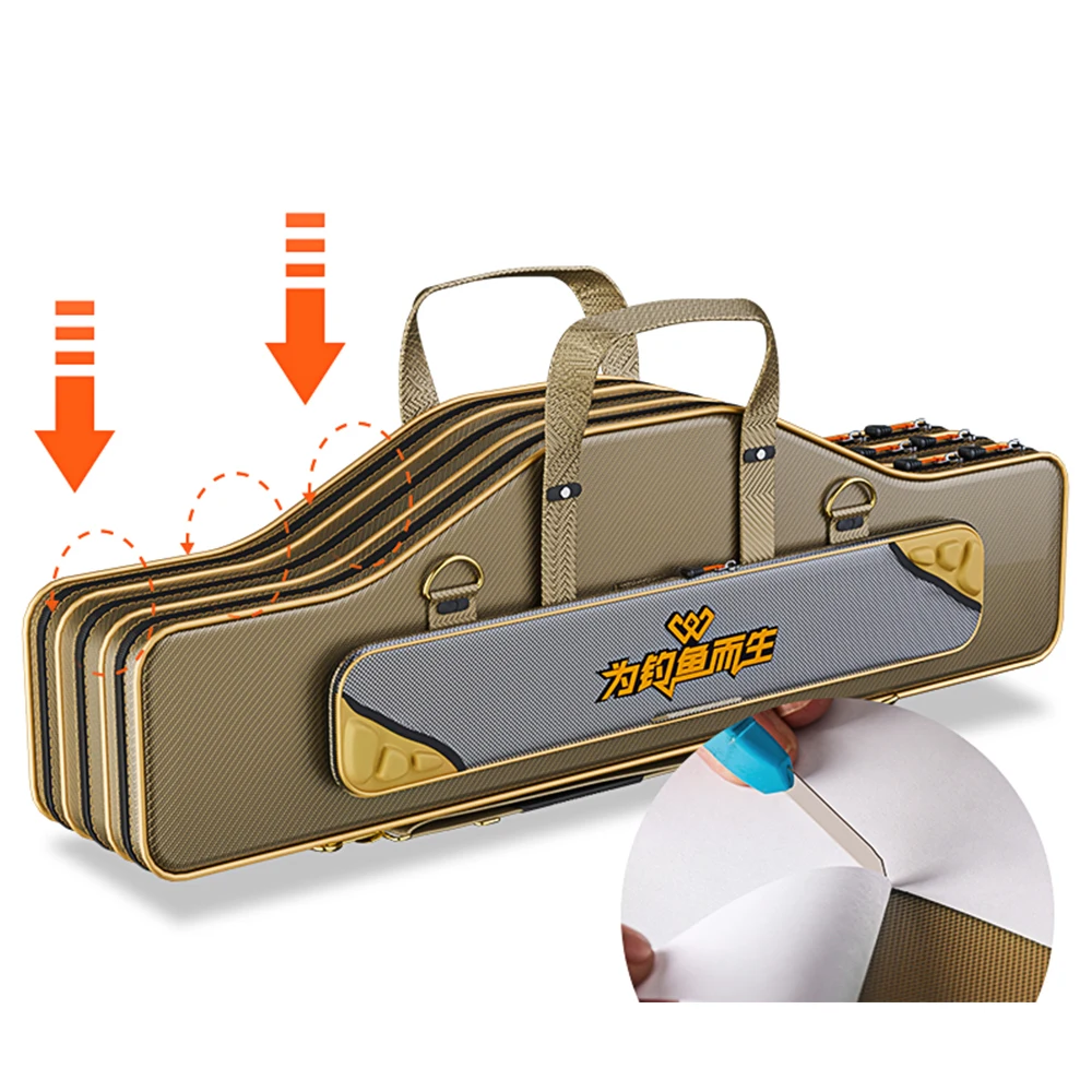 Bolsa plegable portátil de 3 capas para caña de pescar, estuche de almacenamiento de herramientas, mochila, equipo de pesca, bolsa de carrete de pesca X349G - imagen 2