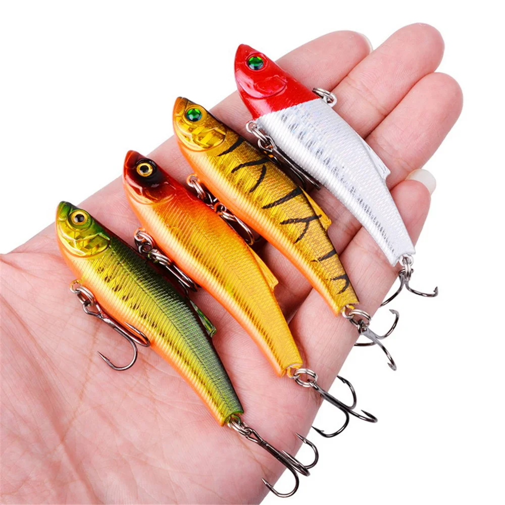 1 uds invierno señuelo para pesca en hielo 7cm/18g hundiendo Isca Artificial Rattlin vibración cebo duro VIB Crankbait triple ganchos de - imagen 3