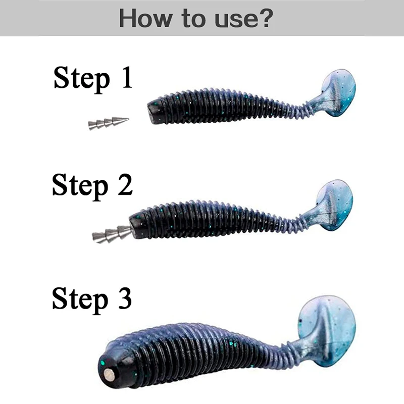 LSP-plomo de pesca de Pagoda de uñas de tungsteno, pesas de gusano pequeñas y finas, aparejos de pesca, insertar en señuelos de plástico blando, 0,3g - imagen 5