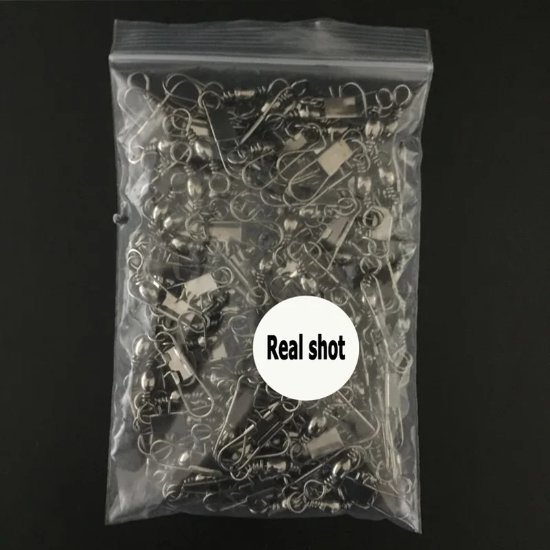 Rodamiento de Pin conector, accesorios de engranaje giratorio 1 #-7 #, accesorios de pesca de ocho anillos, señuelo de anzuelo, aparejos giratorios, 50 piezas - imagen 5