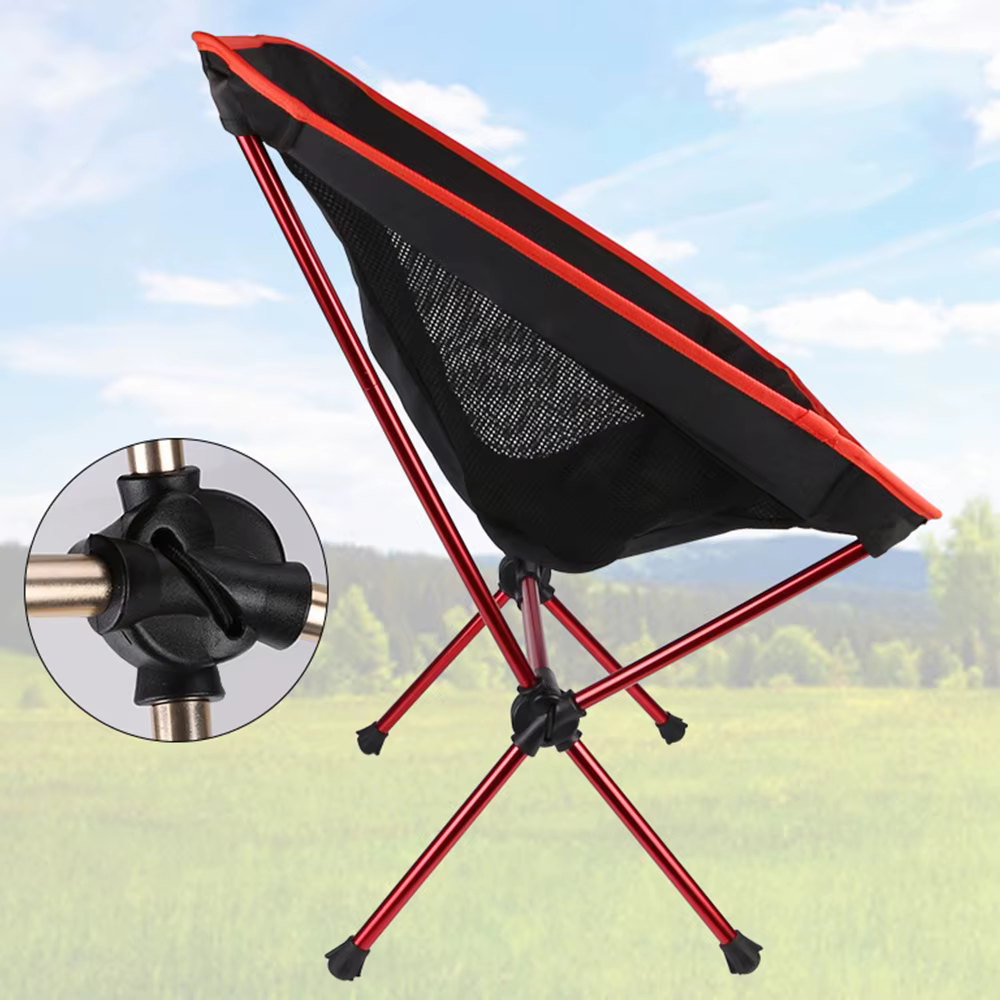 Silla de pesca plegable ultraligera de aluminio, asiento portátil para exteriores, playa, Camping, senderismo, Picnic, jardín, informal, herramientas para peces, X40A - imagen 4