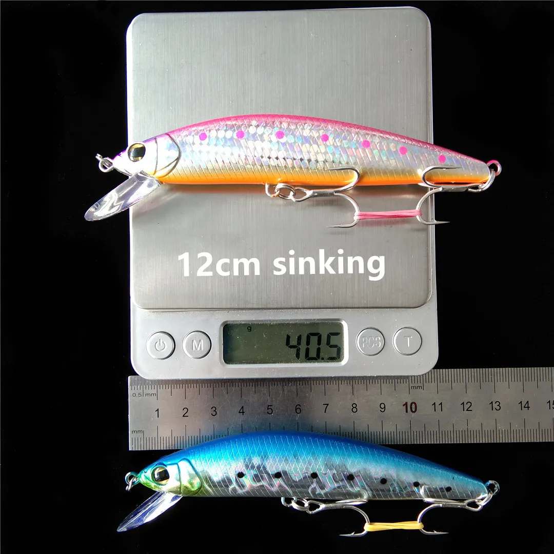 Swolfy-señuelo de Pesca de pececillo grande, 1 unidad, 12cm, 40g, hundimiento, cebo duro Artificial, ojos 3D, Crankbait, Wobblers, Pesca - imagen 2