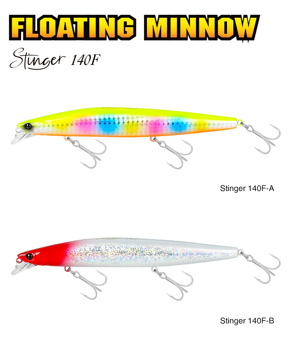 Minnows flotantes Stinñr 140f A y B - Perfecto para la pesca