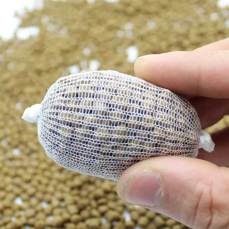 Bolsa de Boilies para cebo de pesca de carpa, malla PVA Soluble en agua para alimentador grueso de carpa, aparejos de cebo Boilie de pesca, 10M - imagen 5