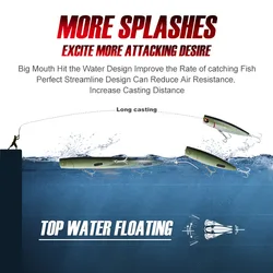 NOEBY Popper Topwater Señuelos Artificial Agua Dulce y Salada