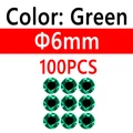 100pcs 6mm Green
