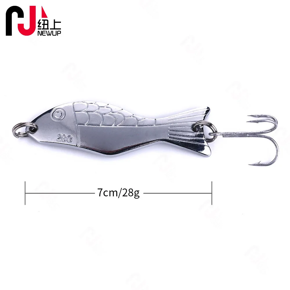 Señuelo de pesca de Metal, cebo duro de lentejuelas plateadas con ruido, aparejos de gancho triple, cuchara giratoria de 7cm y 28g, novedad, 1 unidad - imagen 2