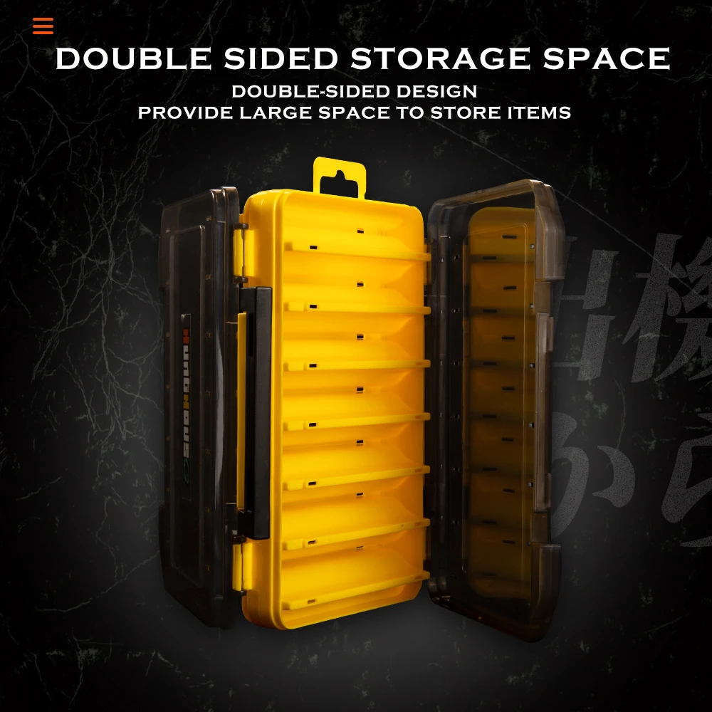 Hunthouse-caja de aparejos de pesca de 14/19/27 cm, compartimentos, estuche de doble cara, almacenamiento de anzuelos de cebo, accesorios de pesca - imagen 3