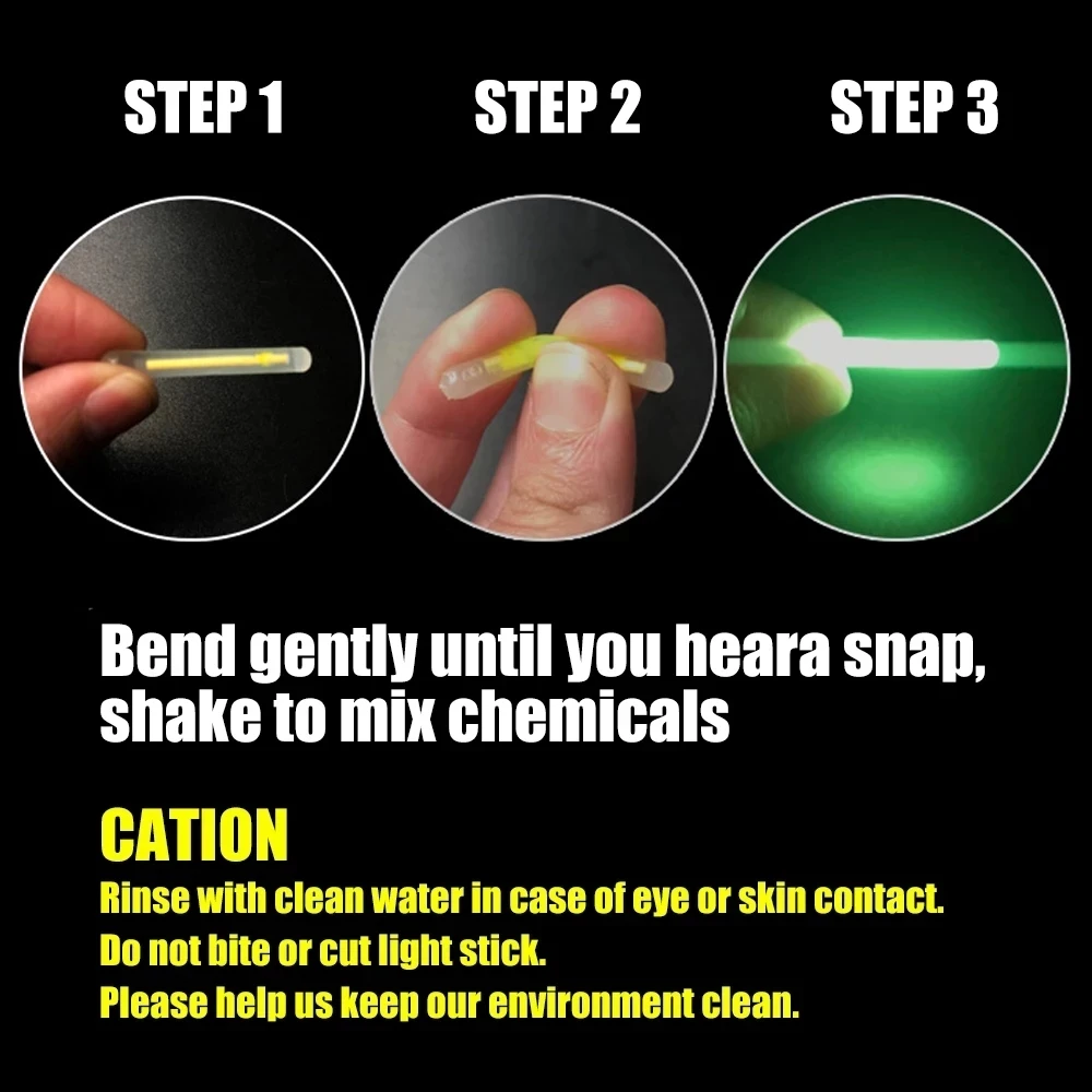 20/50 Uds flotador de pesca palo de luz fluorescente barra de luz flotador nocturno luz barra que brilla en la oscuridad lotes útiles aparejos de pesca - imagen 3