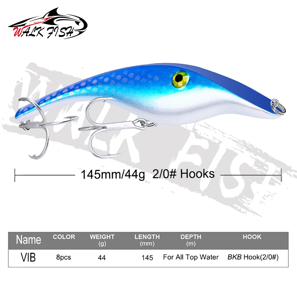 WALK FISH-SEÑUELOS pica Jerkbait de hundimiento lento, 145mm, 44g, duro, artificial, señuelos pica, lápiz, aparejos de Pesca - imagen 4
