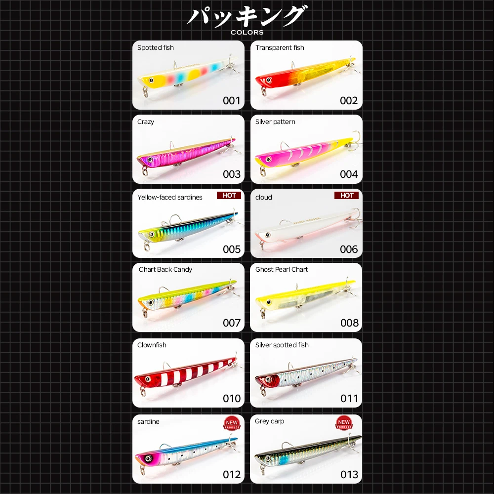 Hunthouse Bay RUF Wobblers señuelo de pesca que se hunde, cebo duro Manic, Swim Stickbait, 99mm, 155mm, aparejos de peces de lubina de agua salada - imagen 5