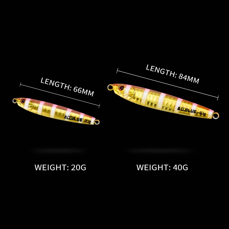 ALLBLUE-señuelo de pesca de lubina Artificial, 3D anzuelo de fundición de Metal, 20G, 40G, arrastre fuera de la costa, Jigging - imagen 3