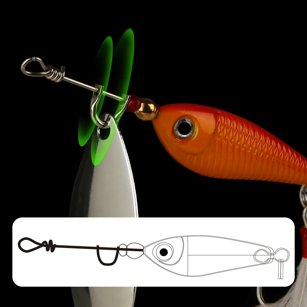 CEMREO Mini señuelo de pesca de Metal con cuchara giratoria 55mm 8,5g aparejos de pesca Pin Crankbait vibración Minnow hundimiento Spinner cebo - imagen 5
